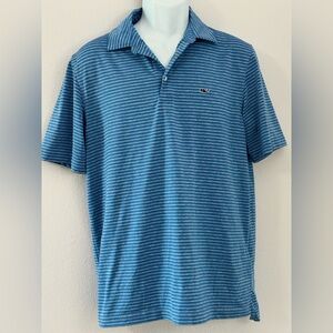 VINEYARD VINES Men’s Performance Blue Striped Polyester/Spandex Size S